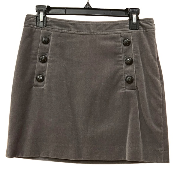Banana Republic Dresses & Skirts - Banana Republic Velvet Charcoal Buttoned Mini Skirt